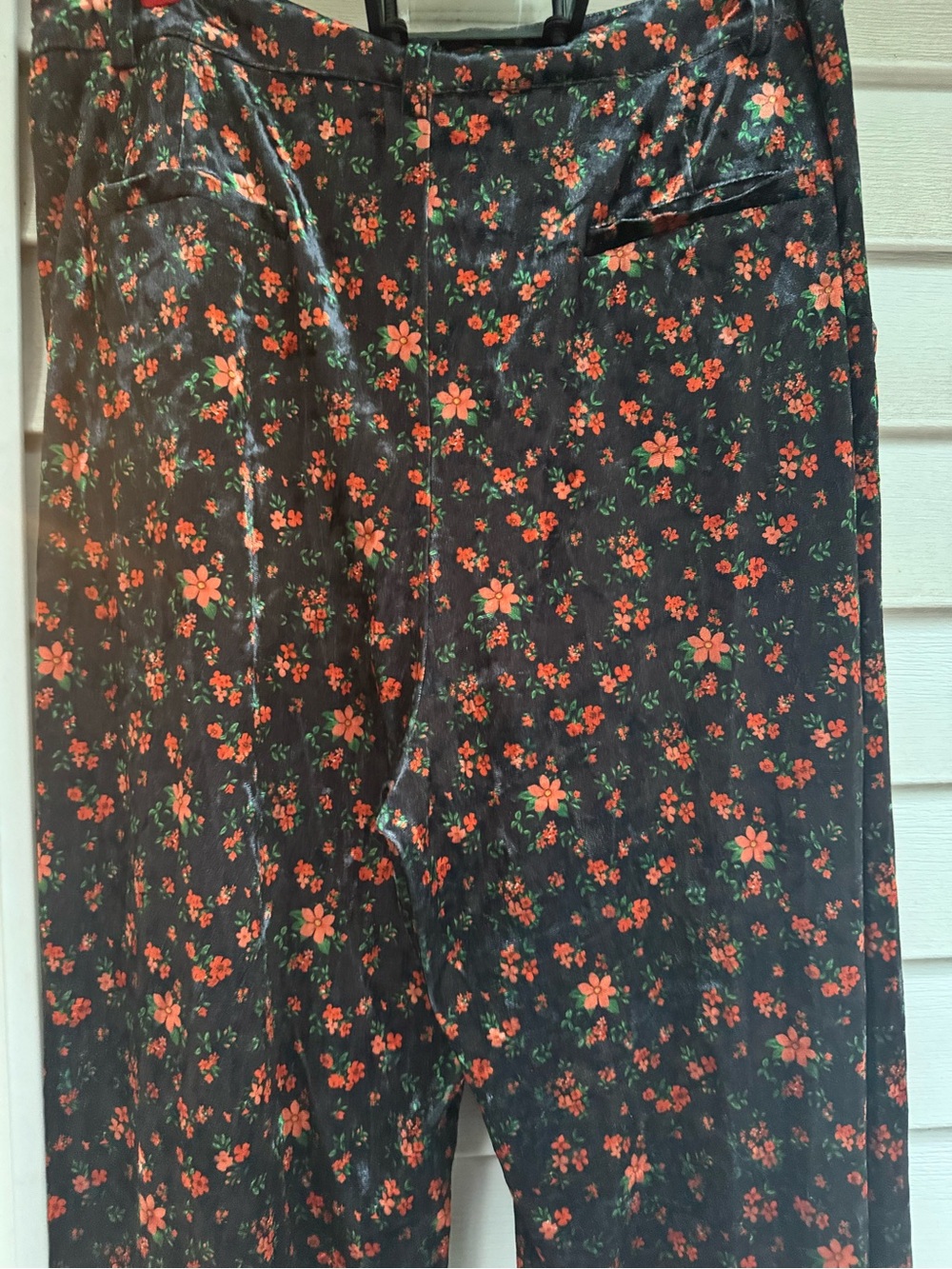 Lulus floral pants velour or velvet